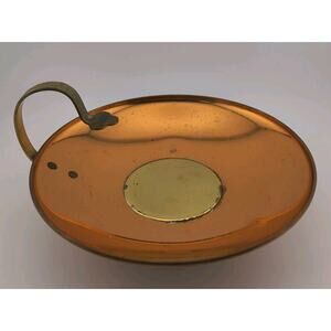 Vintage Coppercraft Guild Large Pillar Candle Holder Solid Brass And Copper